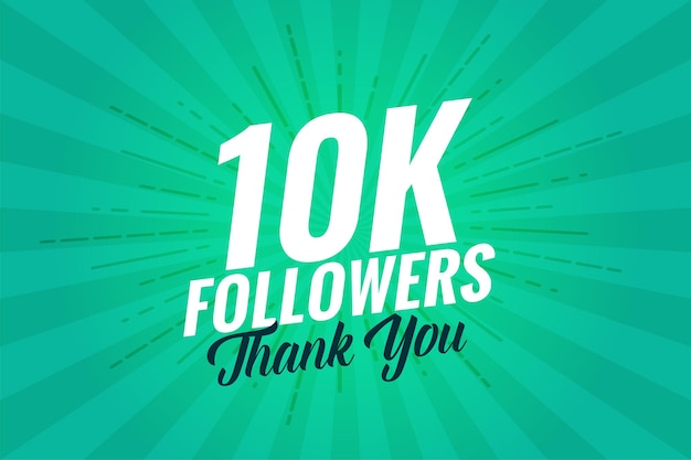 Free Vector thank you 10k social media fan group background