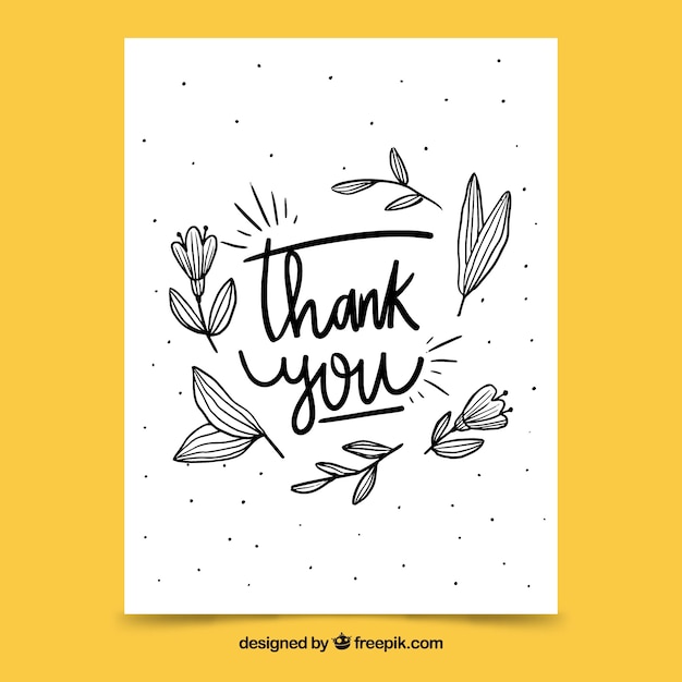 Free Vector thank you background with black lettering