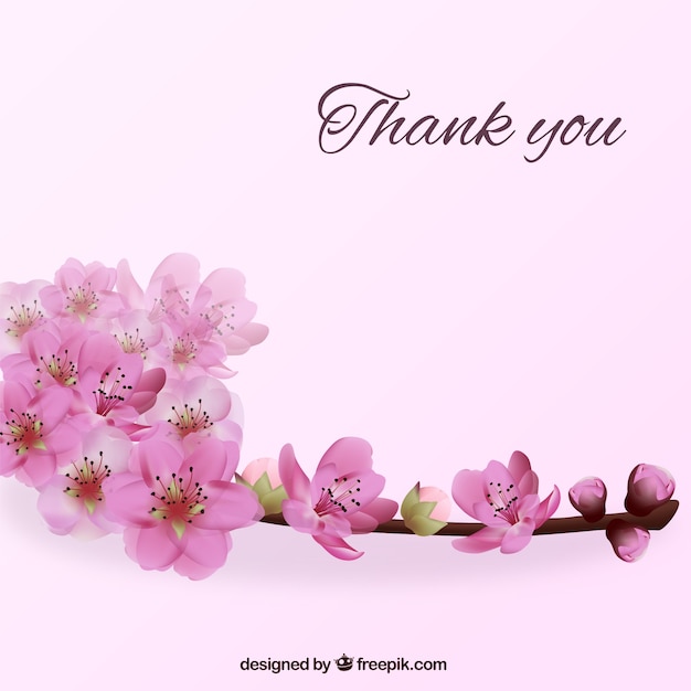 Thank you background with flowers