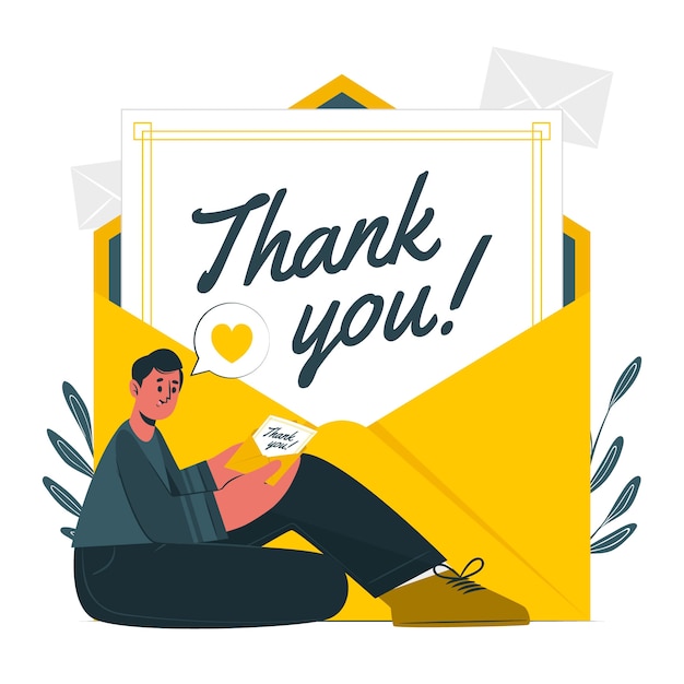 Free Vector thank you card concept illustration