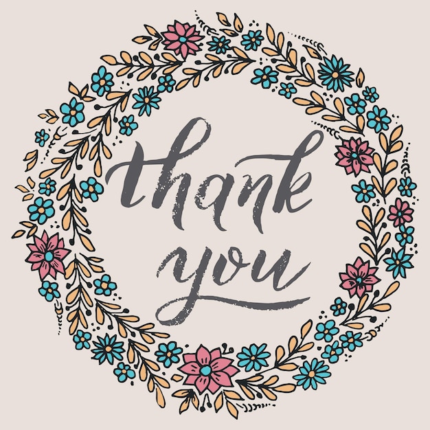 Free Vector thank you card with floral background artwork. elegant ornate floral background. floral background and elegant flower elements. design template.