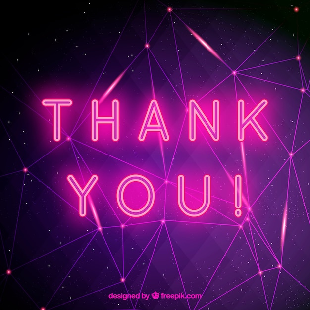 Thank you composition with neon light style