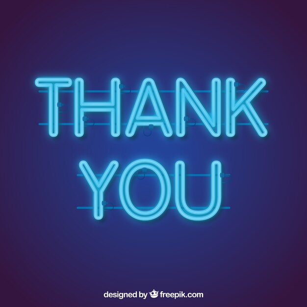 Thank you composition with neon light style