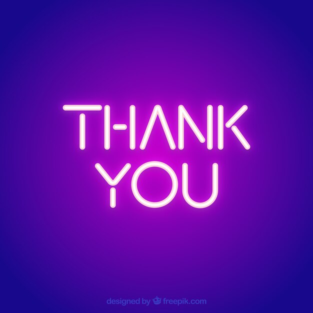 Thank you composition with neon light style