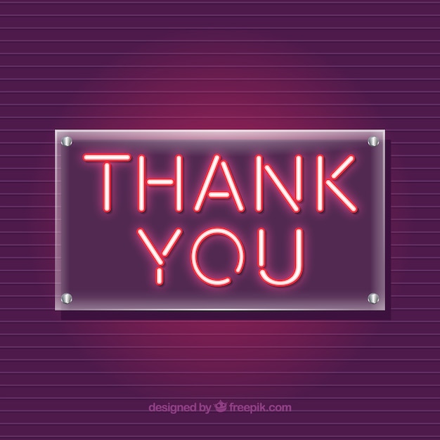 Thank you composition with neon light style