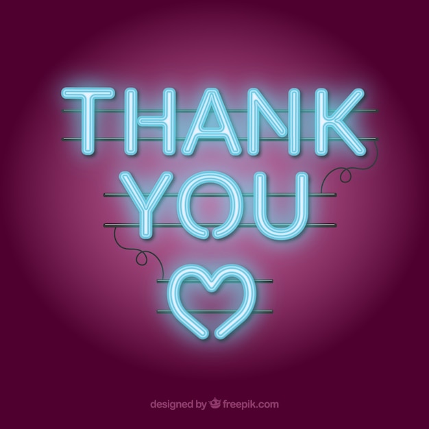 Thank you composition with neon light style