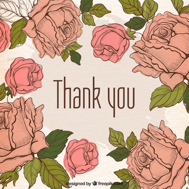 Free Vector thank you composition with vintage style