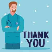 Free vector thank you doctor poster