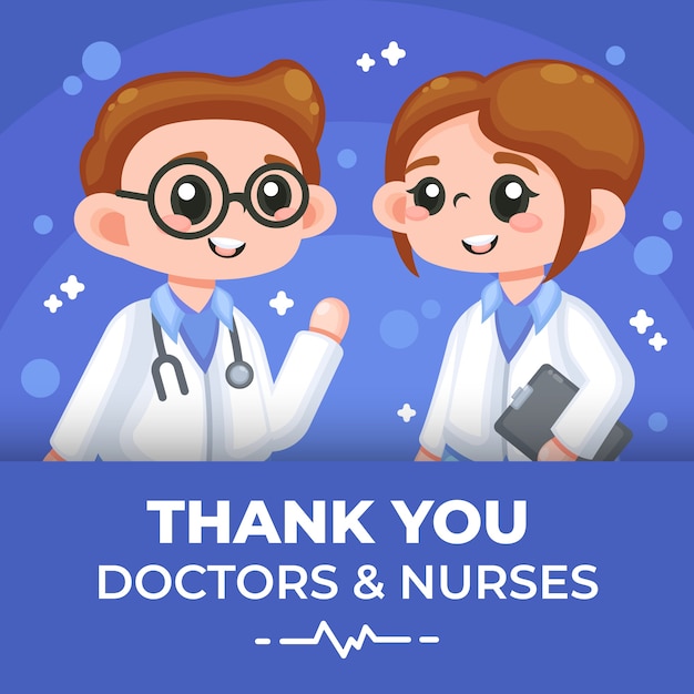 Thank you doctors and nurses illustration