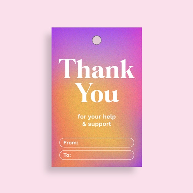 Free Vector thank you gift tag template design