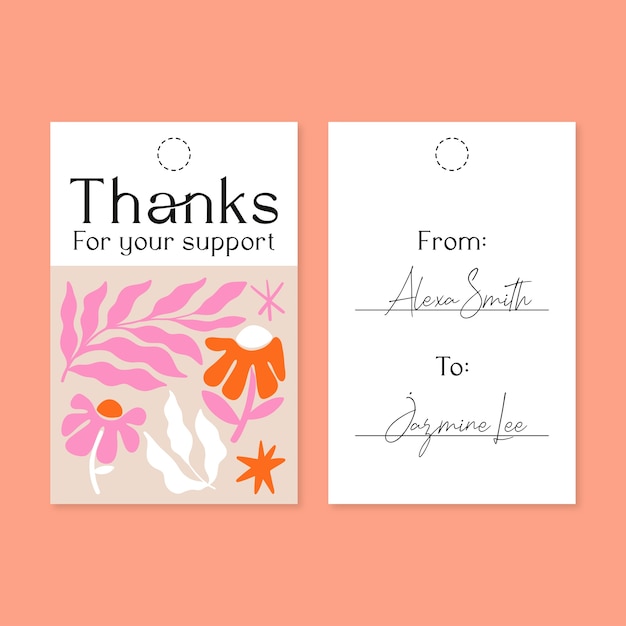 Free Vector thank you gift tag template design