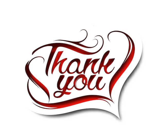 Thank You Hand lettering typographical vector background