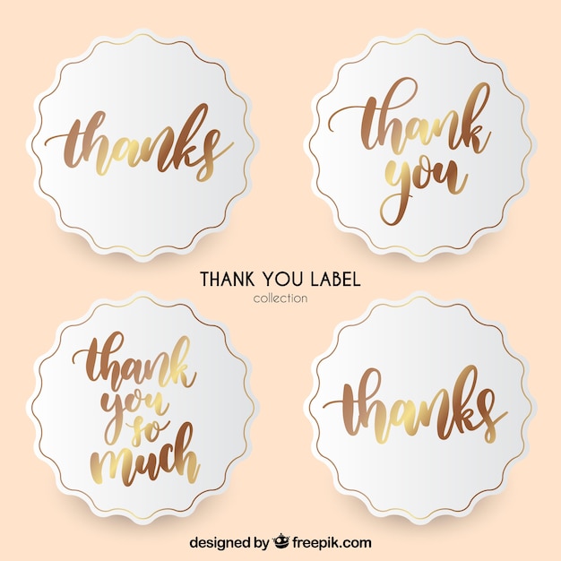 Free Vector thank you label collection