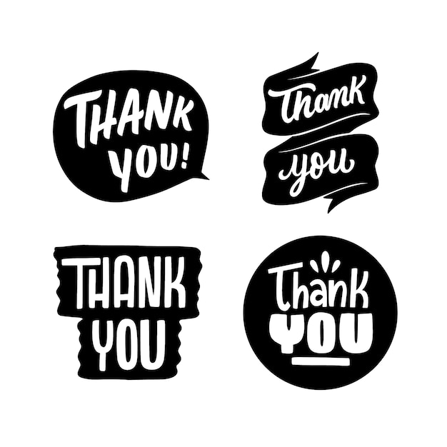 Free Vector thank you lettering set