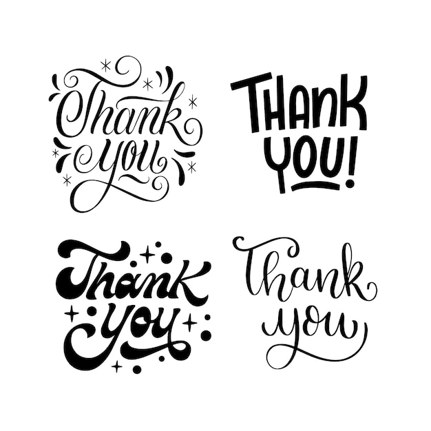 Free Vector thank you lettering set