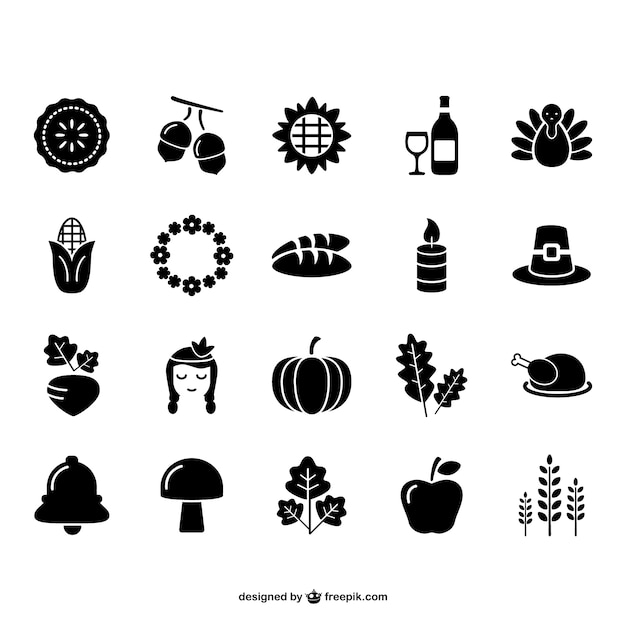 Thanksgiving and autumn icon pack