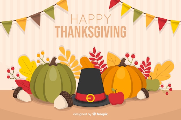 Thanksgiving background in flat design