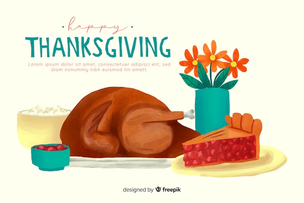 Thanksgiving background in watercolor