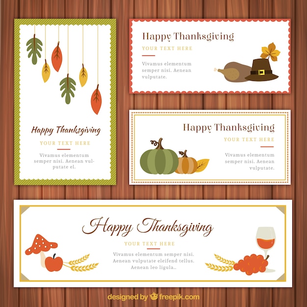 Free Vector thanksgiving banners collection