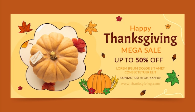 Thanksgiving celebration horizontal banner template