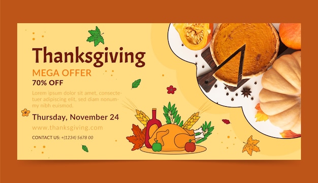 Thanksgiving celebration horizontal banner template