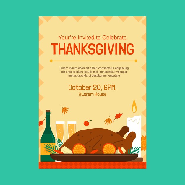 Thanksgiving celebration invitation template