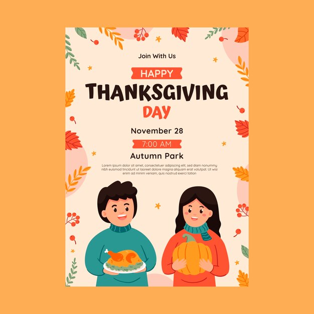 Thanksgiving celebration invitation template