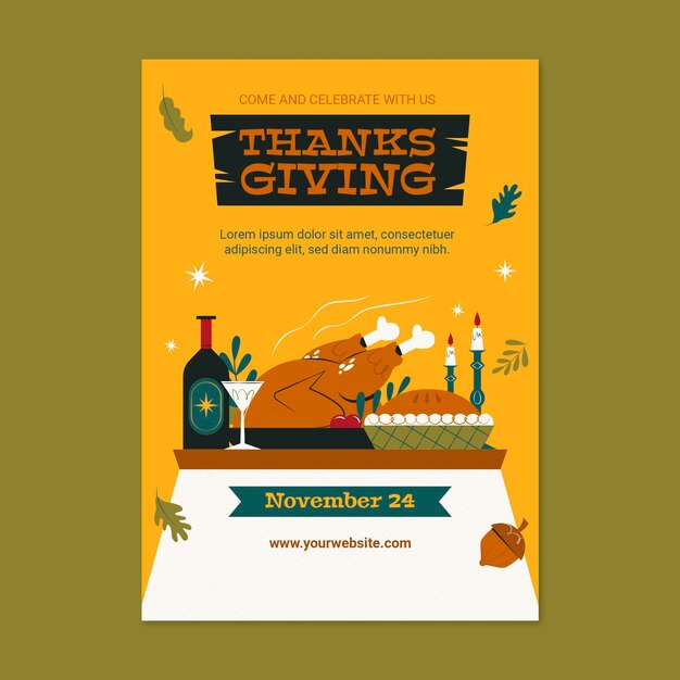 Thanksgiving celebration invitation template