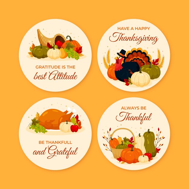 Thanksgiving celebration labels collection