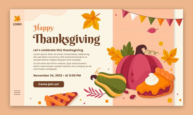 Thanksgiving celebration landing page template