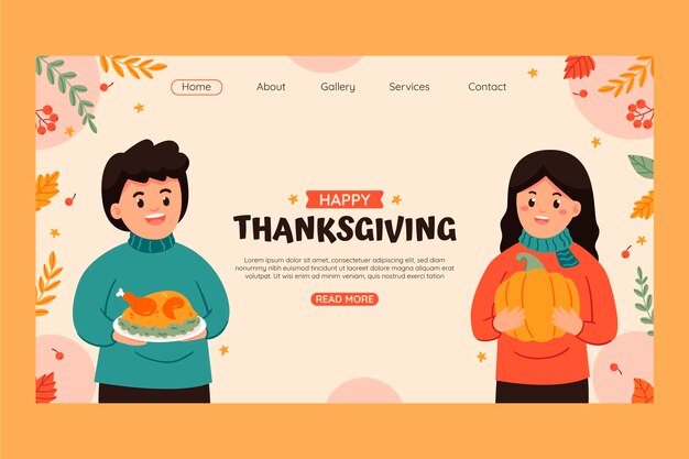 Thanksgiving celebration landing page template