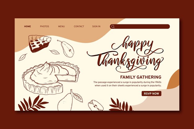 Thanksgiving celebration landing page template