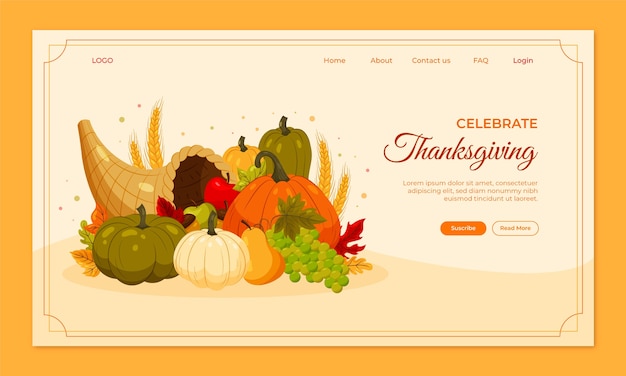 Thanksgiving celebration landing page template