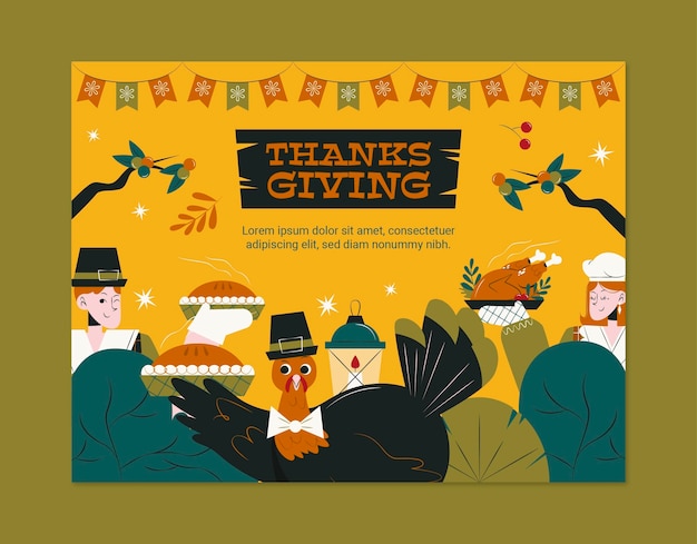 Thanksgiving celebration photocall template