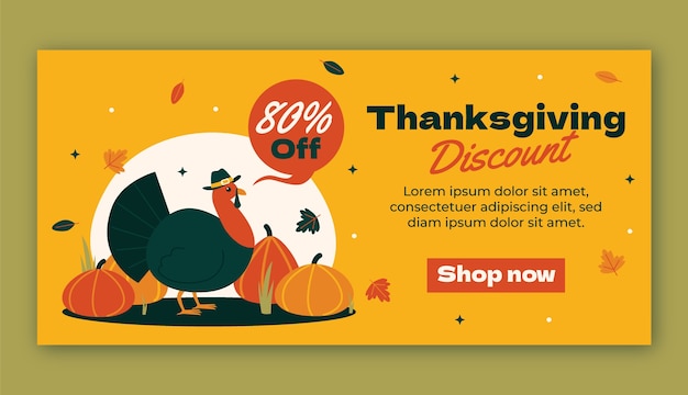 Thanksgiving celebration sale banner template