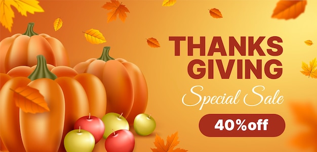 Thanksgiving celebration sale banner template