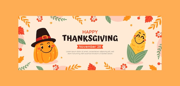 Thanksgiving celebration social media cover template