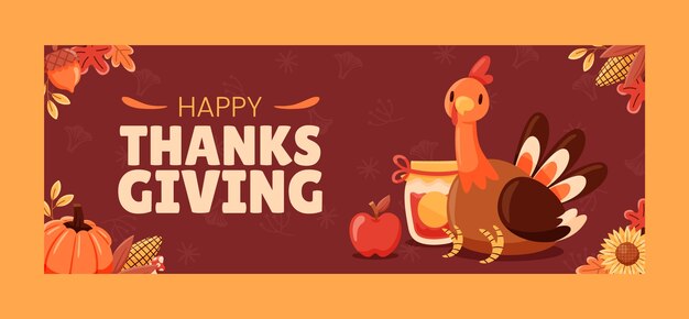 Thanksgiving celebration social media cover template