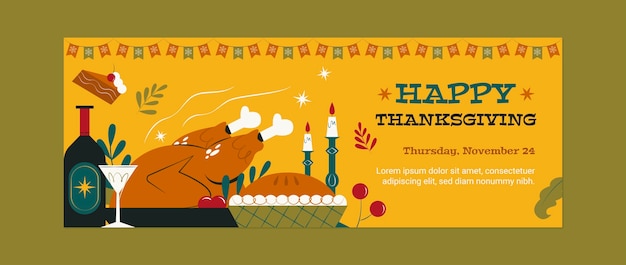 Thanksgiving celebration social media cover template