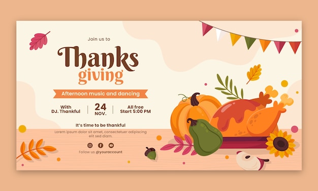 Thanksgiving celebration social media promo template