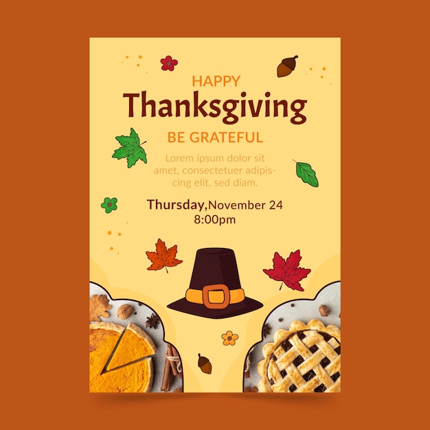 Thanksgiving celebration vertical poster template