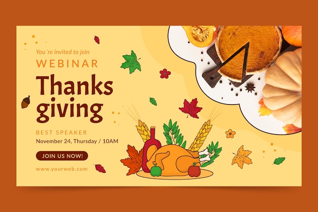 Thanksgiving celebration webinar template