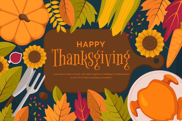 Free Vector thanksgiving concept in flat design