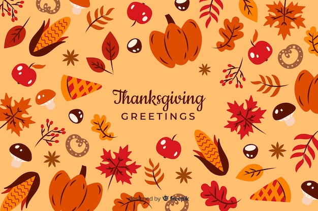 Thanksgiving concept with flat design background