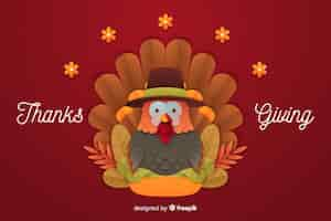 Free vector thanksgiving concept with flat design background