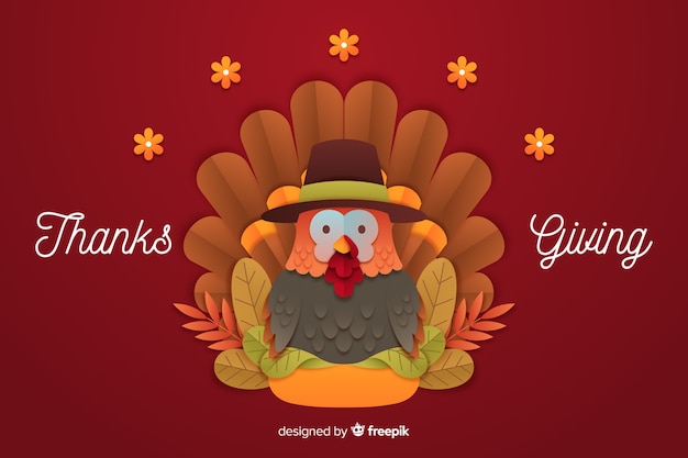 Free Vector thanksgiving concept with flat design background