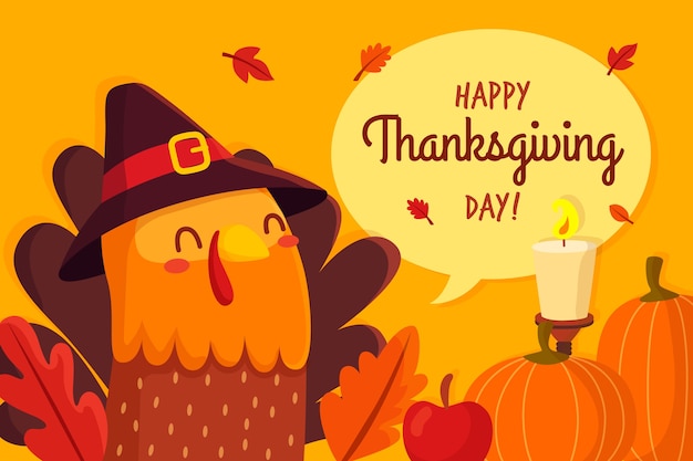 Free vector thanksgiving concept with flat design background