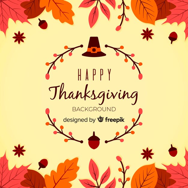 Thanksgiving day background in flat design