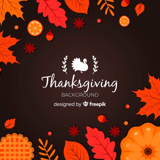 Thanksgiving day background in flat design