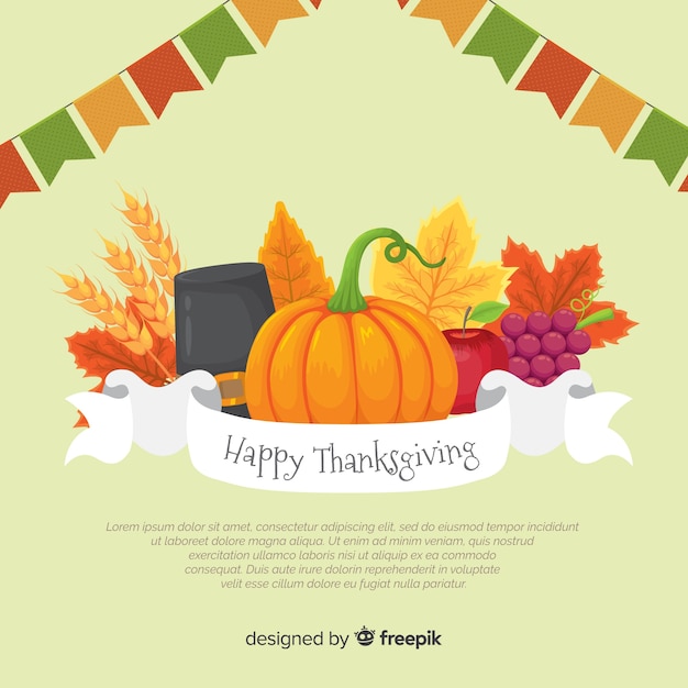 Thanksgiving day background in flat design